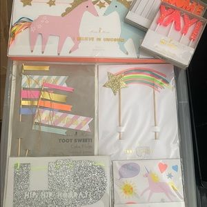 Meri Meri Birthday Set *unicorns, pastel, primary, neon, glitter*